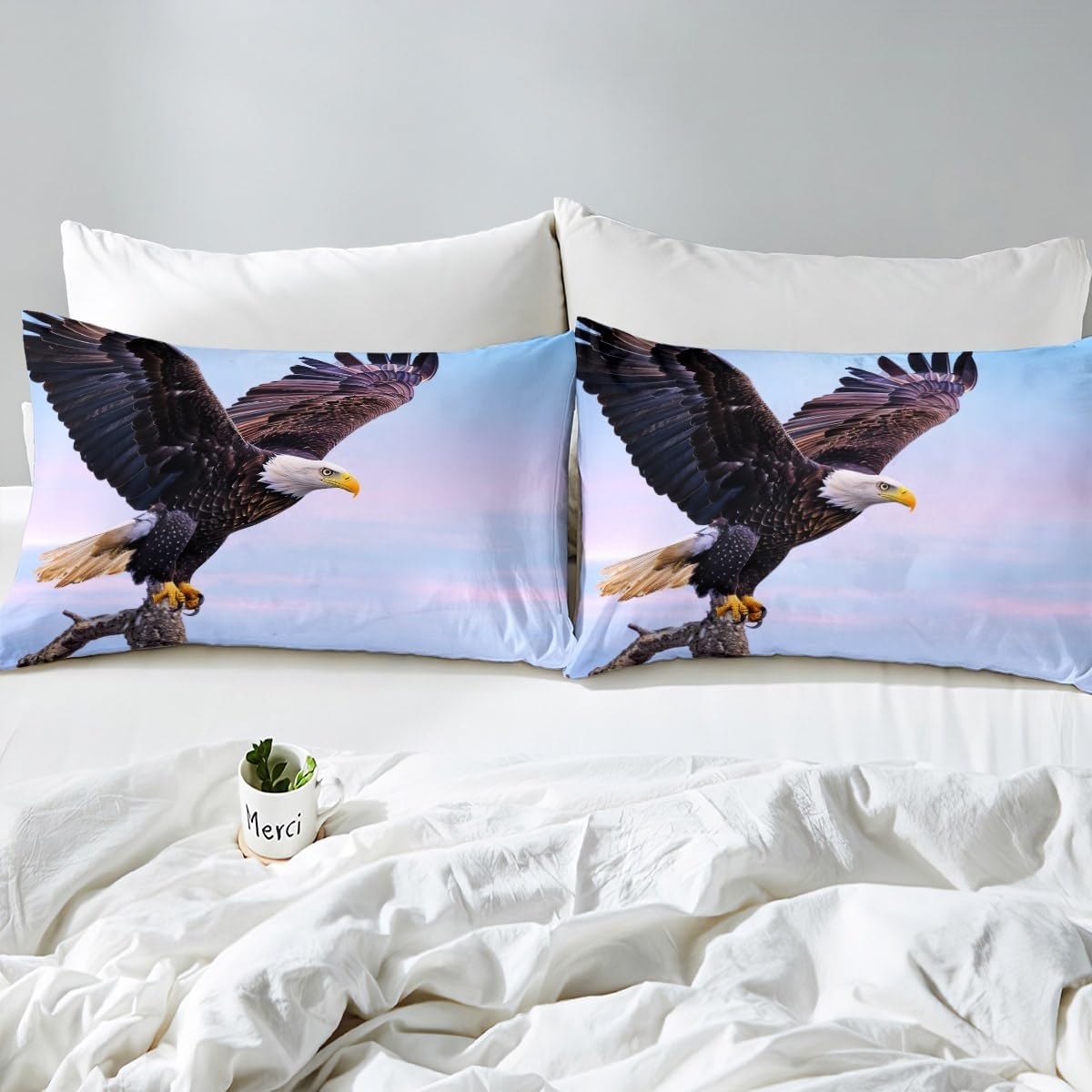 Manfei Musical Kids Fitted Sheet Full Size, MusicalGuitar Radio Drum Kit Headset Print Bedding Set 3pcs for Boys Girls, Rock Music Bed Cover with 2 Pillowcases, Soft Polyester Bedding, No Top Sheet