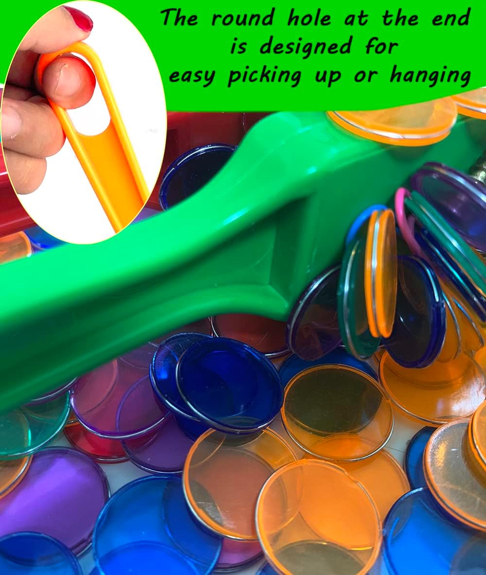 Magnetic Bingo Wand with Metal Ringed Chips for Counting School/Game Chips Plastic Markers Education STEM Tool for Students