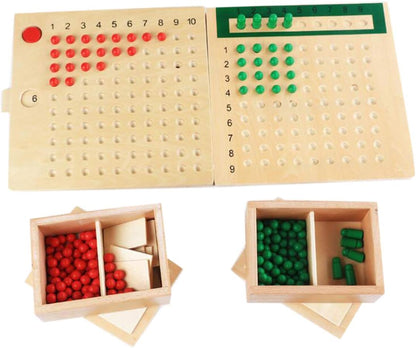 Yanhan Montessori Math Manipulatives Material Multiplication and Division Board Beads Early Teaching Aids