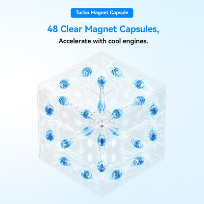 GAN 356 ME, Speed Cube 3x3 Magnetic Puzzle Toy with 48 Magnets GES Pro+ Customized 12 Tension Settings, Ideal for Children Kids Adults, GAN 356 M Upgraded Version, Frosted Version