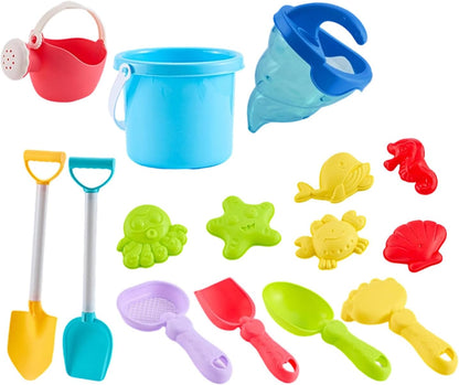 14Pcs Colorful Sand and Water Toy Set for Outdoor Beach Pool Sensory Play Activities Toddler Beach Bath Toy with Tools