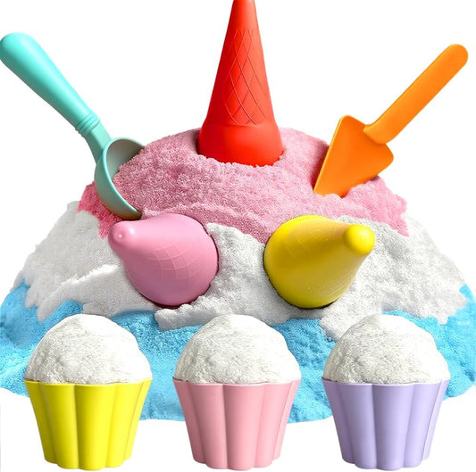 GushySnow® Latex Material Creativity Sensory Bin Filler Toy Ice Cream Cone Cake Cup Sensory bin for Preschool Girl boy Kid Children 6 Years
