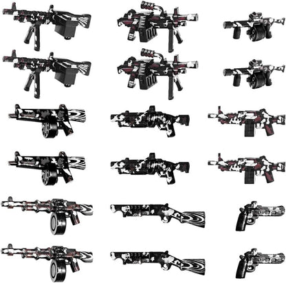 390+ Pcs Military Weapon Pack Building Blocks Toys Army Weapon Set Soldier Gear Set SWAT Accessories Kits, Camouflage Helmet Tactical Vest Shields Gatling, Compatible with Major Minifigure