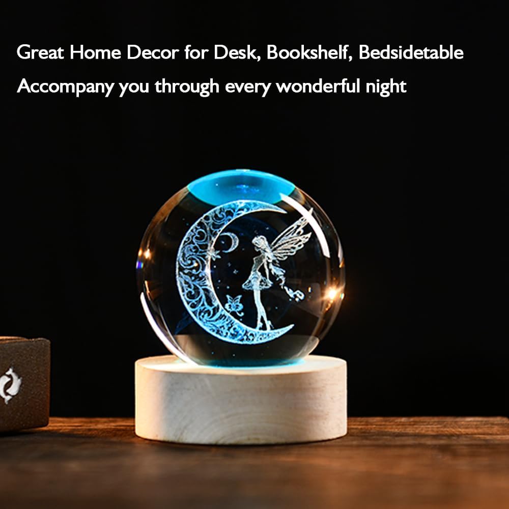 3D Solar System Crystal Ball Space Lover Model Themed Gifts 3D Planets Glass Ball 60mm Decorative Sphere Decor Astronomy Birthday Gift