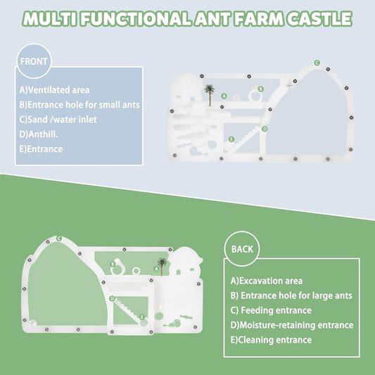 Ant Farms with Connections, Ant Farms, Live Ants for Ant Farm Educational Science DIY Toy Kit - STEM Learning Toy - Great Gifts [Ants not Included] (Castle)