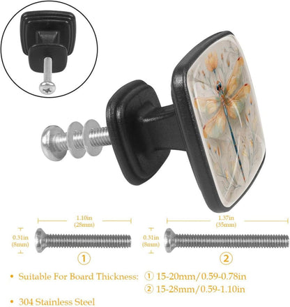 4 Pack Cabinet Knobs Drawer Pulls, 30mm Round ABS Glass Drawer Hardware Growing Purple Butterflies Cabinet Handles with Screws for Dressers Kitchens Cupboard