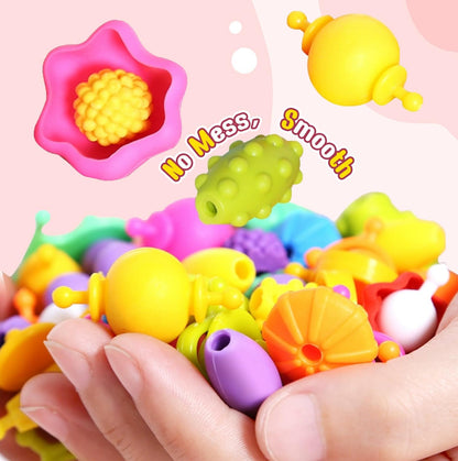 Atoymut 600Pcs Pop Beads, Jewelry Making Kits for Toddlers, Arts and Crafts Supplies for Kids Ages 4-8, Necklace, Bracelet, Ring, Creative DIY Toys Set for 4, 5, 6, 7, 8 Year Old Girl Birthday Gift