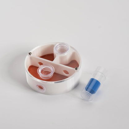 Mini Round Ant Farm Nest, White Plastic Educational Colony Kit with Water Feeder, Multiple Chambers for Observation, 2.4x2.4x0.8 Inches, Ages 3+