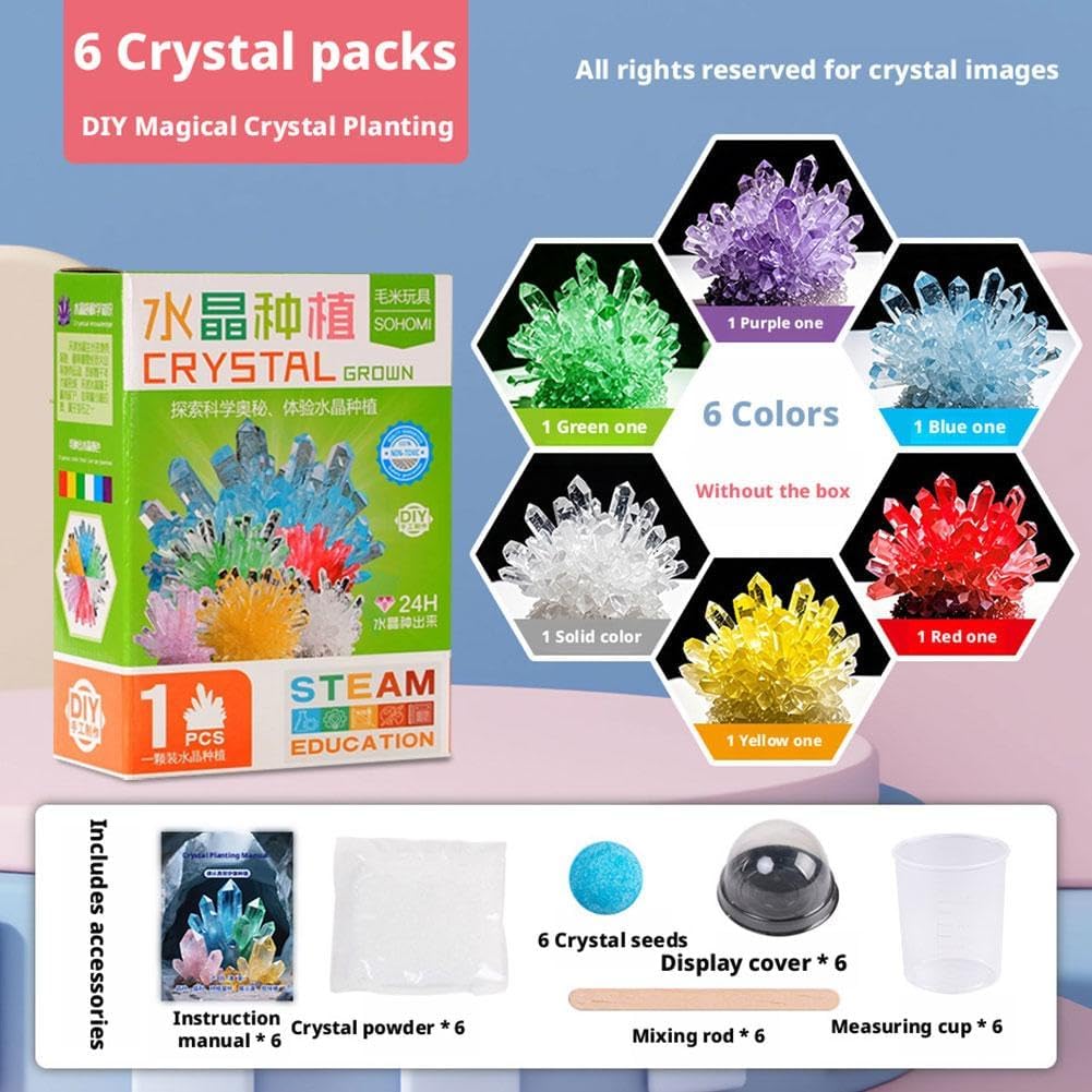 Crystal Growing Science Kit, Crystal Crafting Kit, Personalized Display (Green)
