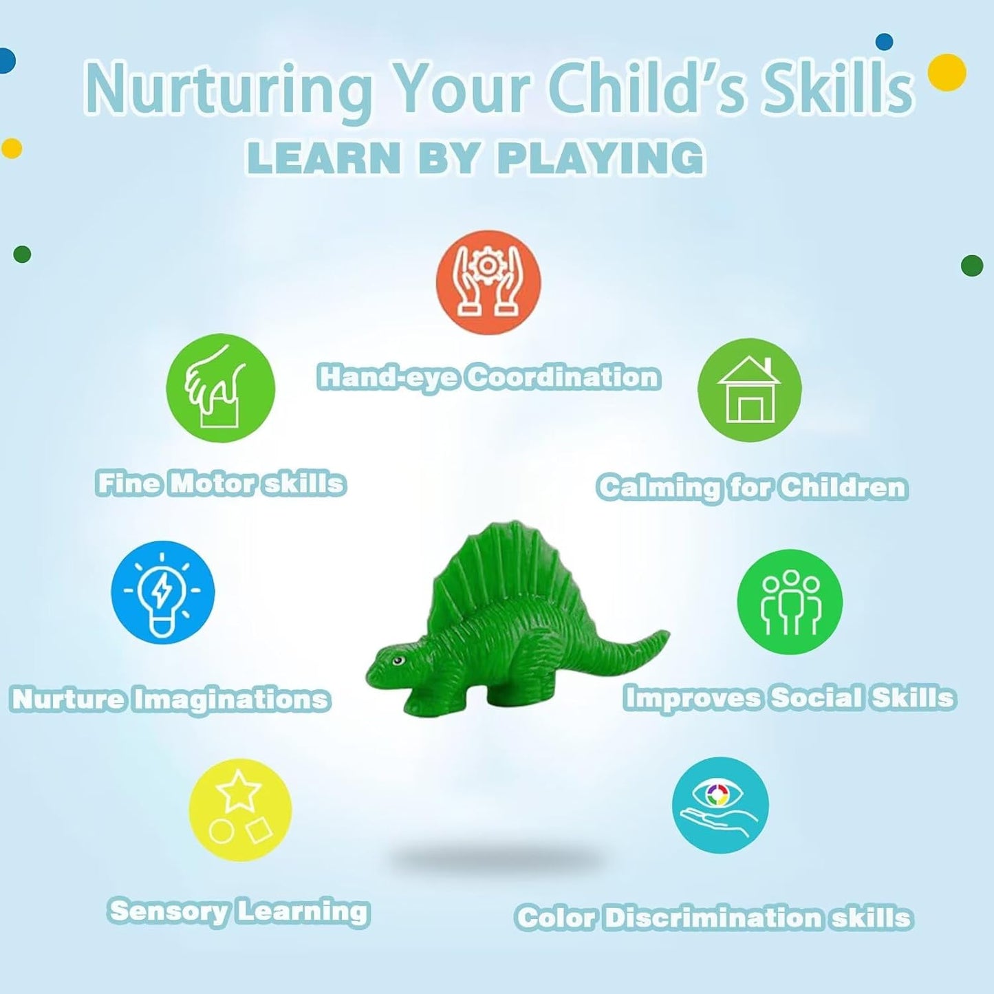Unleash Creativity with 6 Unique Dino Molds Dough Toys Dough Accessories Set.Ideal as a Gift for Kids Aged 3-4-8 Years