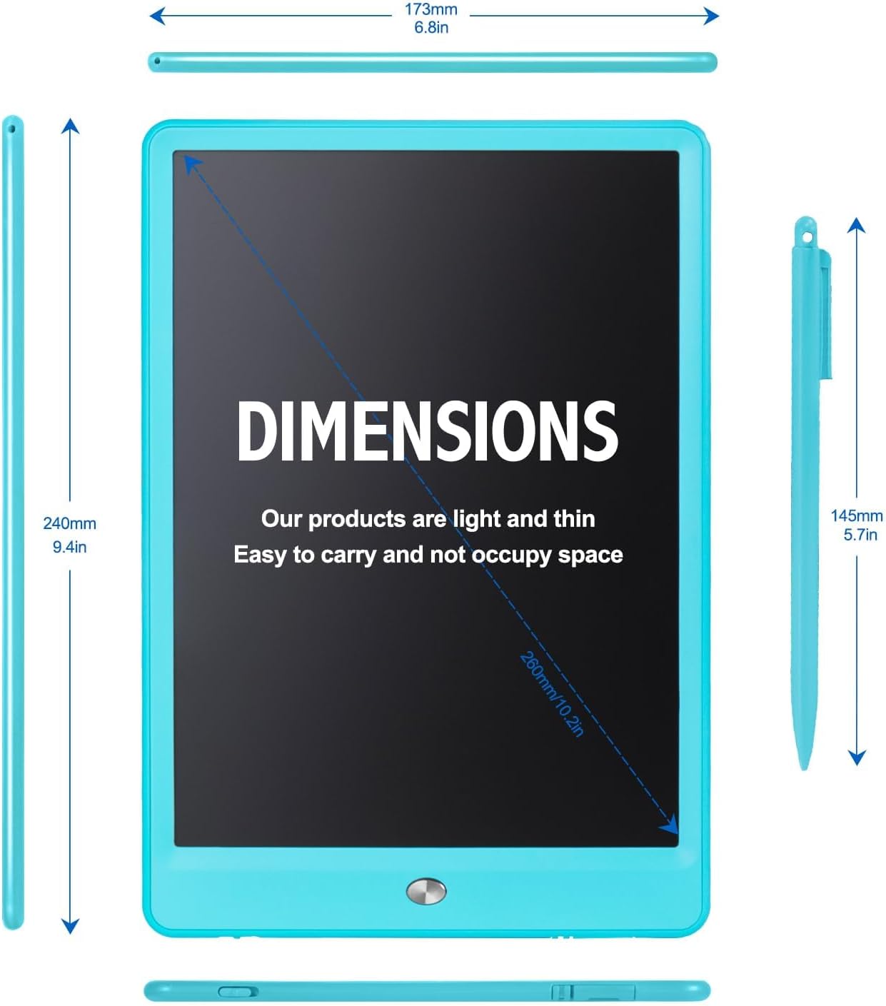 EooCoo Toddler Boy Toys, Kids Gifts, 10 Inch LCD Writing Tablet, Drawing Pad, No Mess Coloring Books for Kids, Travel Games, Gifts for Boys 4-6, Educational Toys for 3 4 5 6 7 Years Old Boys and Girls