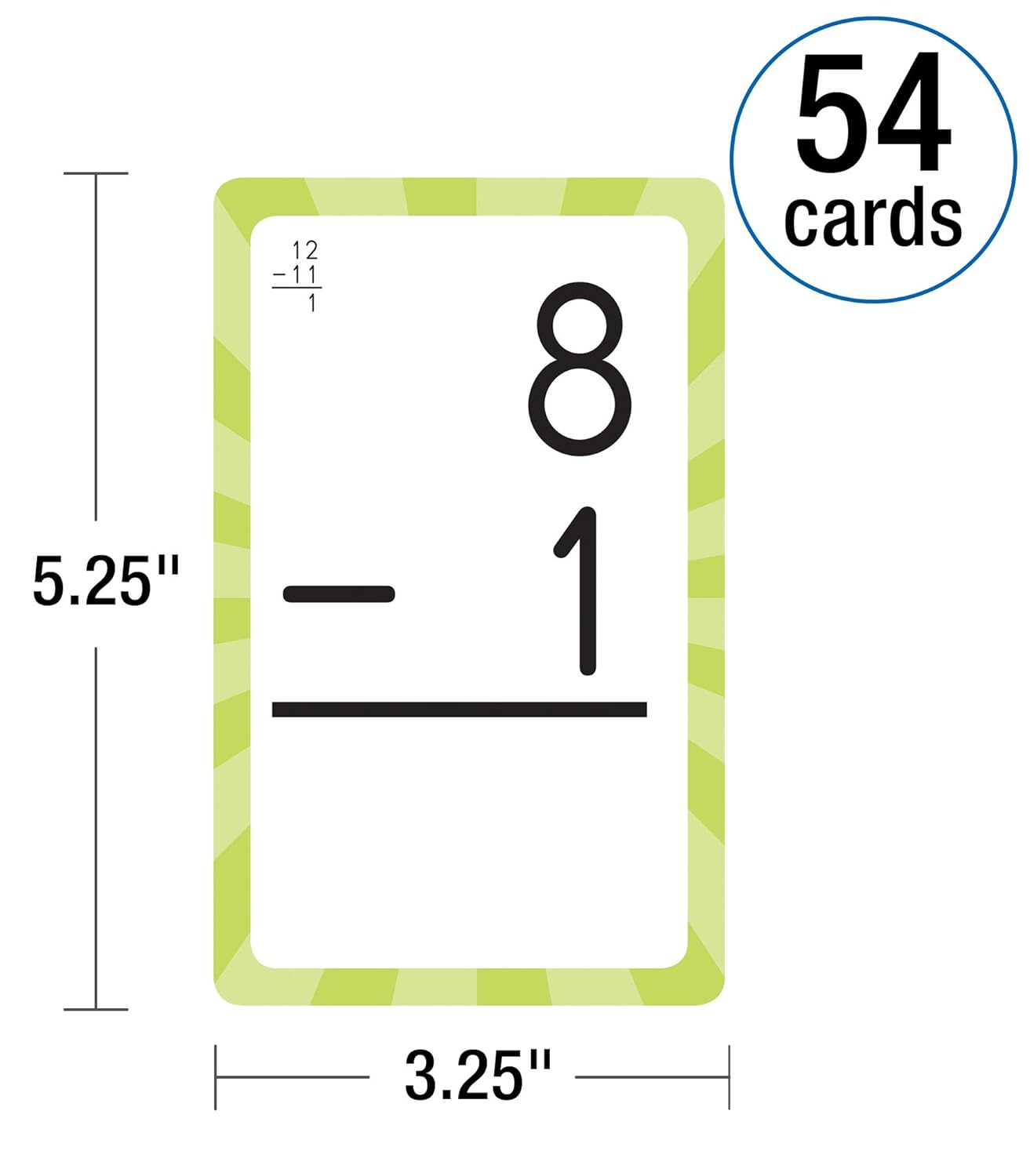 Carson Dellosa 54 Subtraction Flash Cards, All Facts for Subtracting Through 12, Mathematics Flashcards for Ages 6 and Up, Kindergarten, 1st Grade Learning Activities and Math Games for Kids 5-7