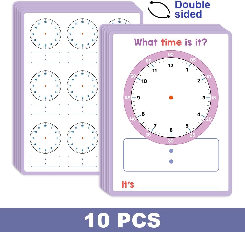 Lachilly 10 Pack Number Bonds Learning Big Cards, Double-Side Dry Erase Board, Math Manipulatives Ten Frame Teaching Resources for Homeschool Perschool Primary School Supplies, 8.26x11.22 Inch