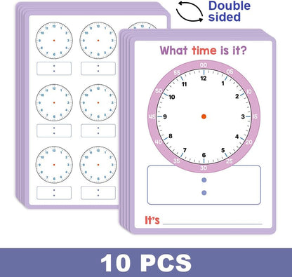 Lachilly 10 Pack Number Bonds Learning Big Cards, Double-Side Dry Erase Board, Math Manipulatives Ten Frame Teaching Resources for Homeschool Perschool Primary School Supplies, 8.26x11.22 Inch