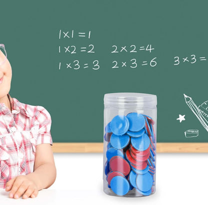 100 Pieces Learning Counters Two Color Counters for Math Practice Bingo Chips Math Counters for Kids for Game Classroom