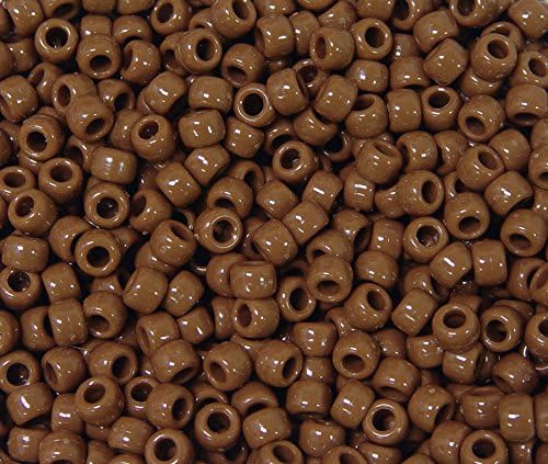 JOLLY STORE Crafts - Pony Beads, Easy-to-Use Reusable Jewelry-Making/Bracelet Beads for Art, Craft Decorations & More, 9 x 6 mm, Crafted in The USA, Opaque Tan, 500 pcs (Pack of 1)