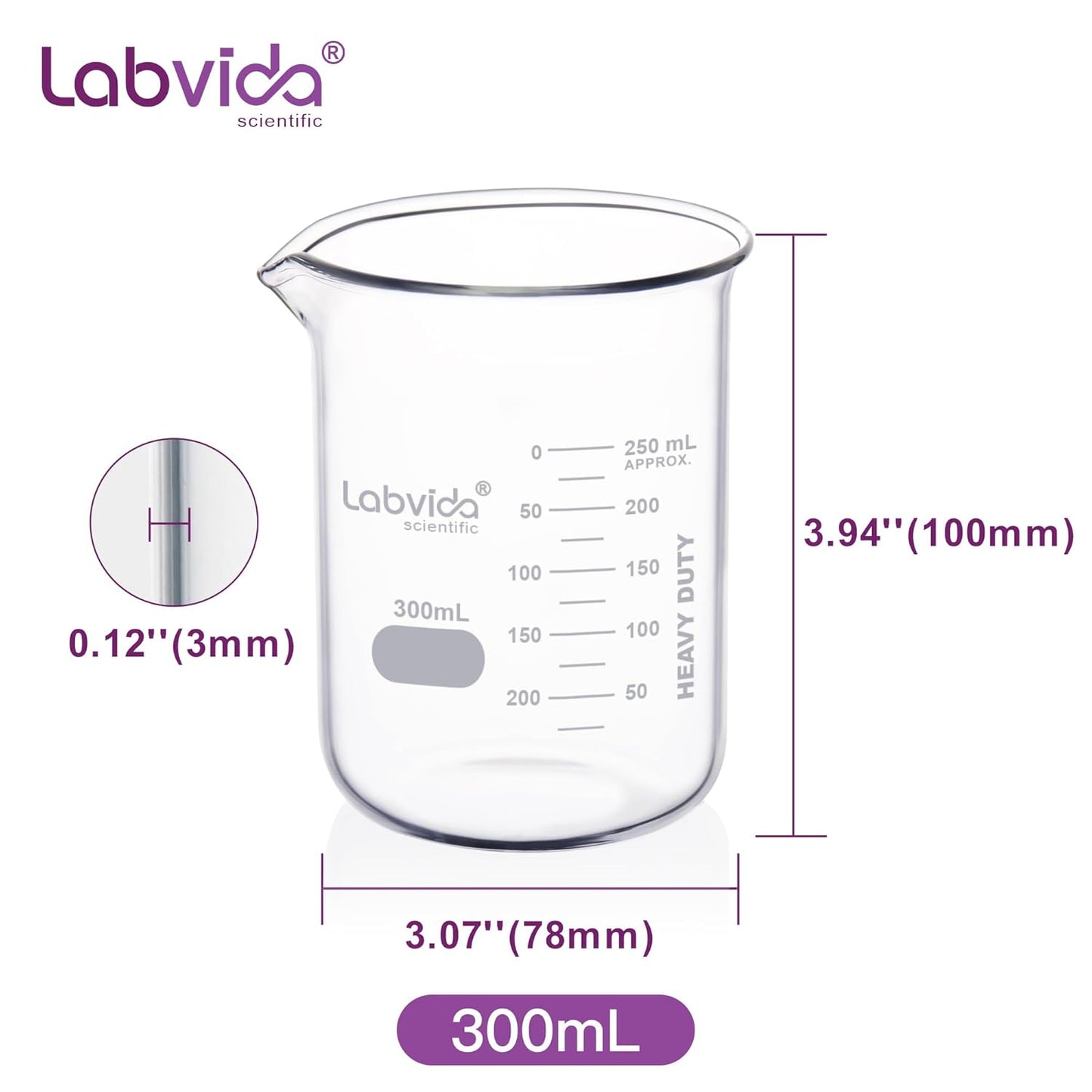 12pcs 50ml Upgrated Thick Glass Beakers, Shot Glass Beaker set, 3.3 Boro Griffin Low Form, Double Scale, LVA003