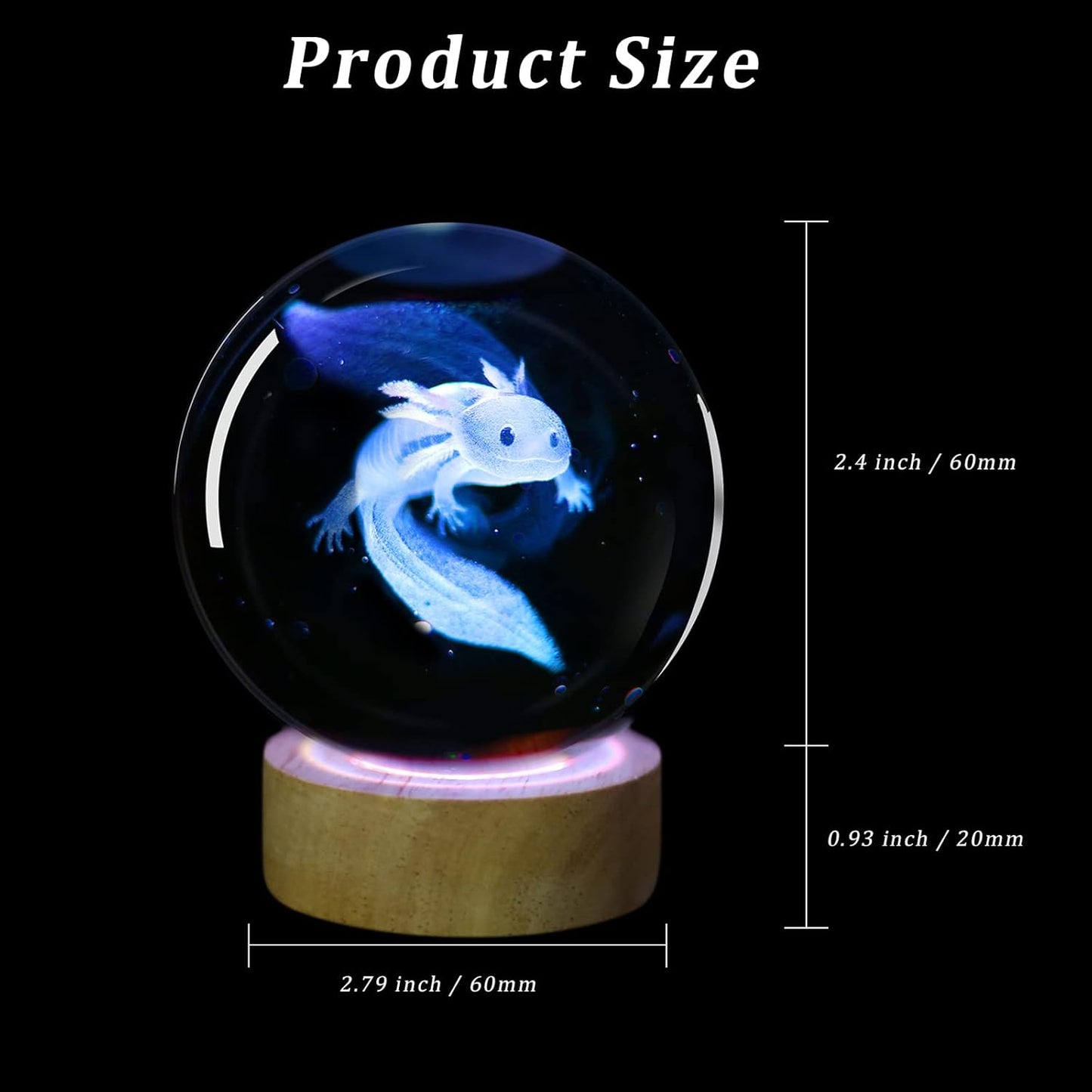 3D Solar System Crystal Ball Night Light with 16 Color LED Wooden Base, Upgraded 3.15 Inch Galaxy Planets Glass Ball Lamps with Remote for Birthday Christmas, Astronomy Space Gifts for Boys Girls