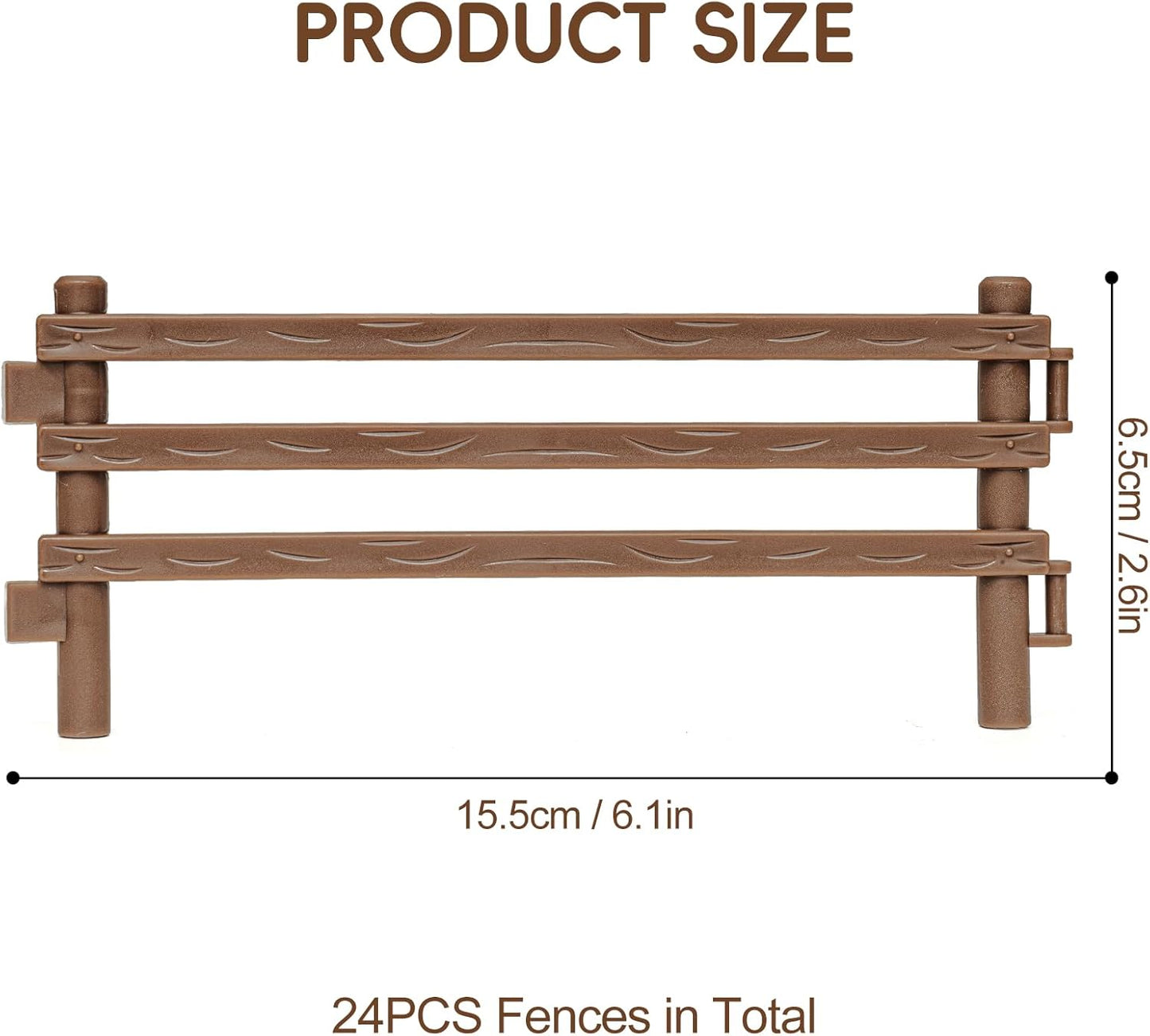 24PCS Farm Ranch Animal Fence Corral Toys for Kids Age 3-5 5-7 4-8 Years Olds Boys Girls, Educational Farm Animal Cake Toppers for Toddlers 3 4 5 6 7 8 9 10