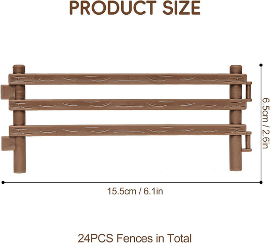 24PCS Farm Ranch Animal Fence Corral Toys for Kids Age 3-5 5-7 4-8 Years Olds Boys Girls, Educational Farm Animal Cake Toppers for Toddlers 3 4 5 6 7 8 9 10