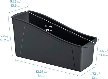 ECR4Kids Linking Plastic Storage Book Bin, Multipurpose Organization, Neon Purple, 10-Piece