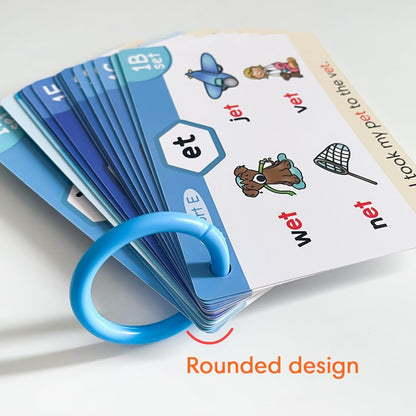 118 Phonics 65 Double-Side Flash Cards, Learn to Read in 20 Stages, CVC Digraphs Trigraph Blends Long Vowel Sounds, Phonemic Awareness, Vocabulary Building
