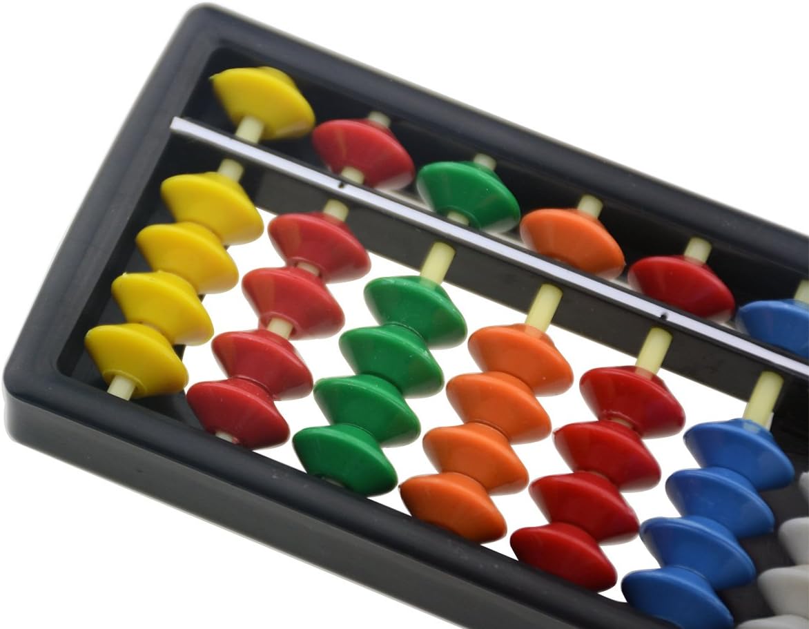 13 Digits Rods with Colorful Beads Plastic Abacus Arithmetic Soroban Kid's Calculating Tool