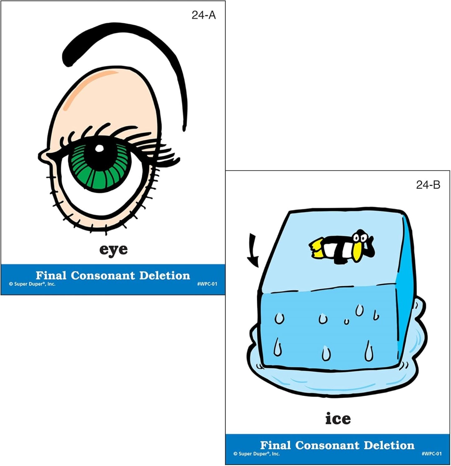 Super Duper Publications | Webber® Illustrated Phonology Final Consonant Deletion Minimal Pair Card Deck | Educational Learning Resource for Children