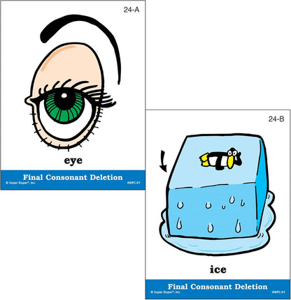 Super Duper Publications | Webber® Illustrated Phonology Final Consonant Deletion Minimal Pair Card Deck | Educational Learning Resource for Children