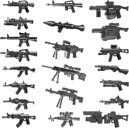 390+ Pcs Military Weapon Pack Building Blocks Toys Army Weapon Set Soldier Gear Set SWAT Accessories Kits, Camouflage Helmet Tactical Vest Shields Gatling, Compatible with Major Minifigure