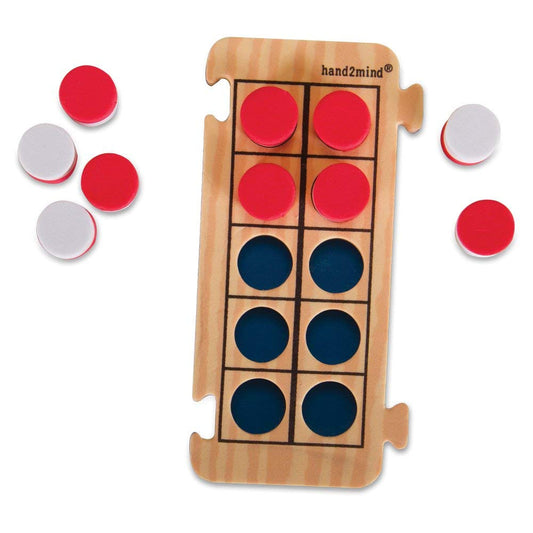 hand2mind Foam RekenRods Ten Frame Boards, Red and White Counters, Kindergarten Learning Games, Ten Frame Math Manipulatives, Counting Toys, Math Games (4 Ten Frames and 40 Math Counters)