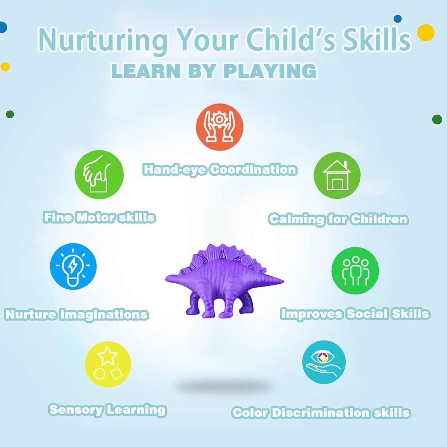 Unleash Creativity with 6 Unique Dino Molds Dough Toys Dough Accessories Set.Ideal as a Gift for Kids Aged 3-4-8 Years