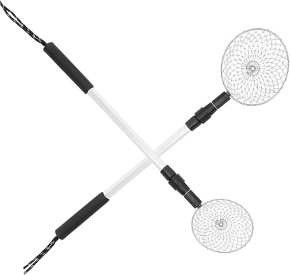 Beaupretty 2pcs Multifunction Retractable Beach Sand Sifter with Stainless Steel Shell Scoopers and Telescopic Aluminum Rods Lightweight and Portable Tools for Sand Sculpting and Shell
