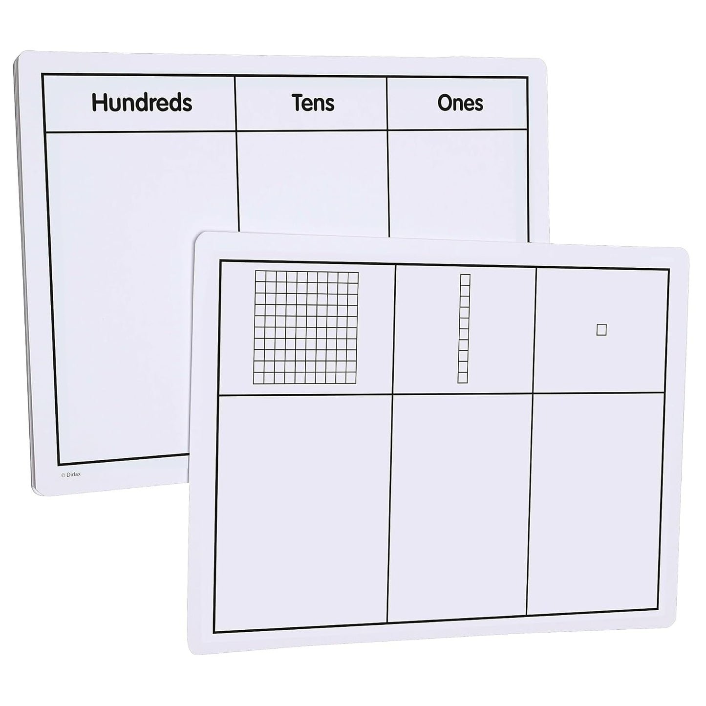Didax Write-On and Wipe-Off Base Ten Mats, Set of 10
