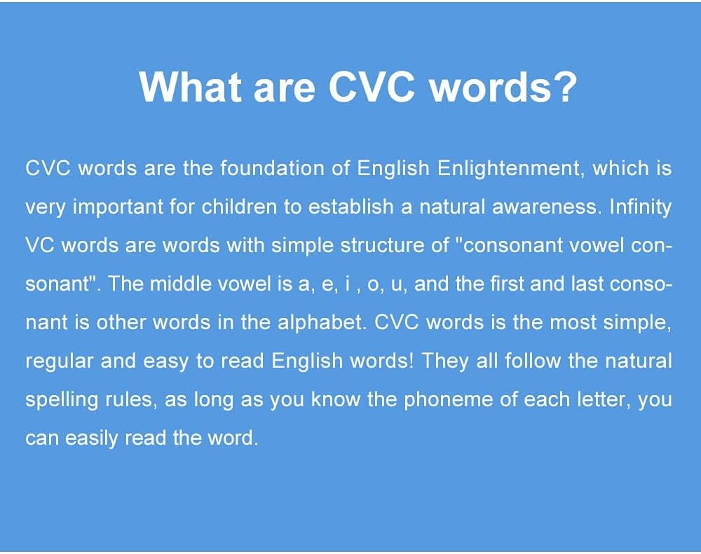 Lilias CVC Flashcards, CVC Word Builders, Toddler Learning Toys, Learning Supplies for Kindergarten Preschool, 126 Cards, 4.3 X 3 inch