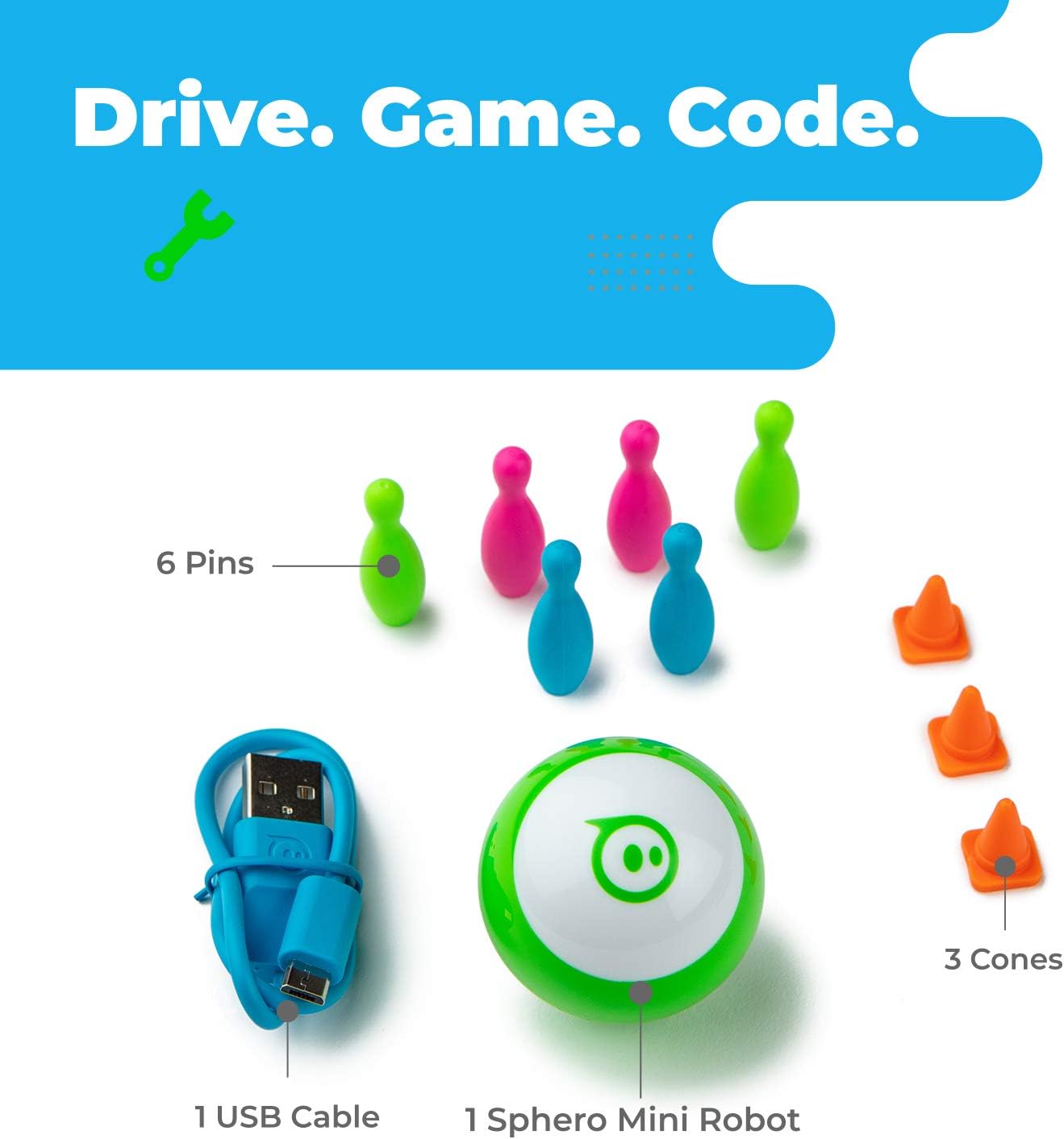 Sphero Mini (Green) - Coding Robot Ball - Educational Coding and Gaming for Kids and Teens - Tabletop-Friendly - Interactive and Fun Learning Experience for Ages 8+