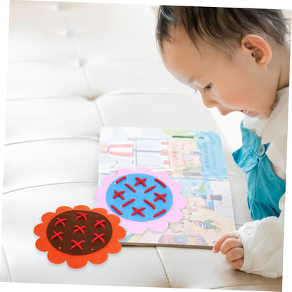 YARNOW 1Set Lacing for Non Woven Threading Activity with Edges for Fine Motor Skills Development and Early Learning Travel Fun