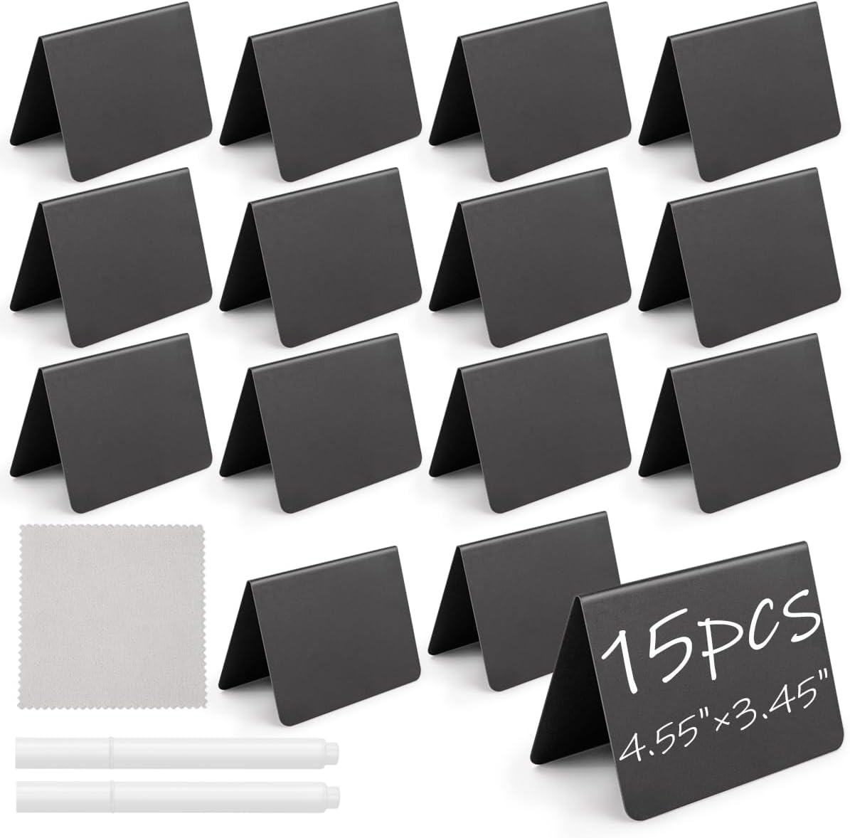 20 Pcs 4"x3" Mini Chalkboard Signs for Food, Reusable PVC Food Labels, Reserved Table Signs for Party Buffet, Birthdays, Bakery, Weddings Table Numbers, Buffet Display, Place Cards, Name Tag