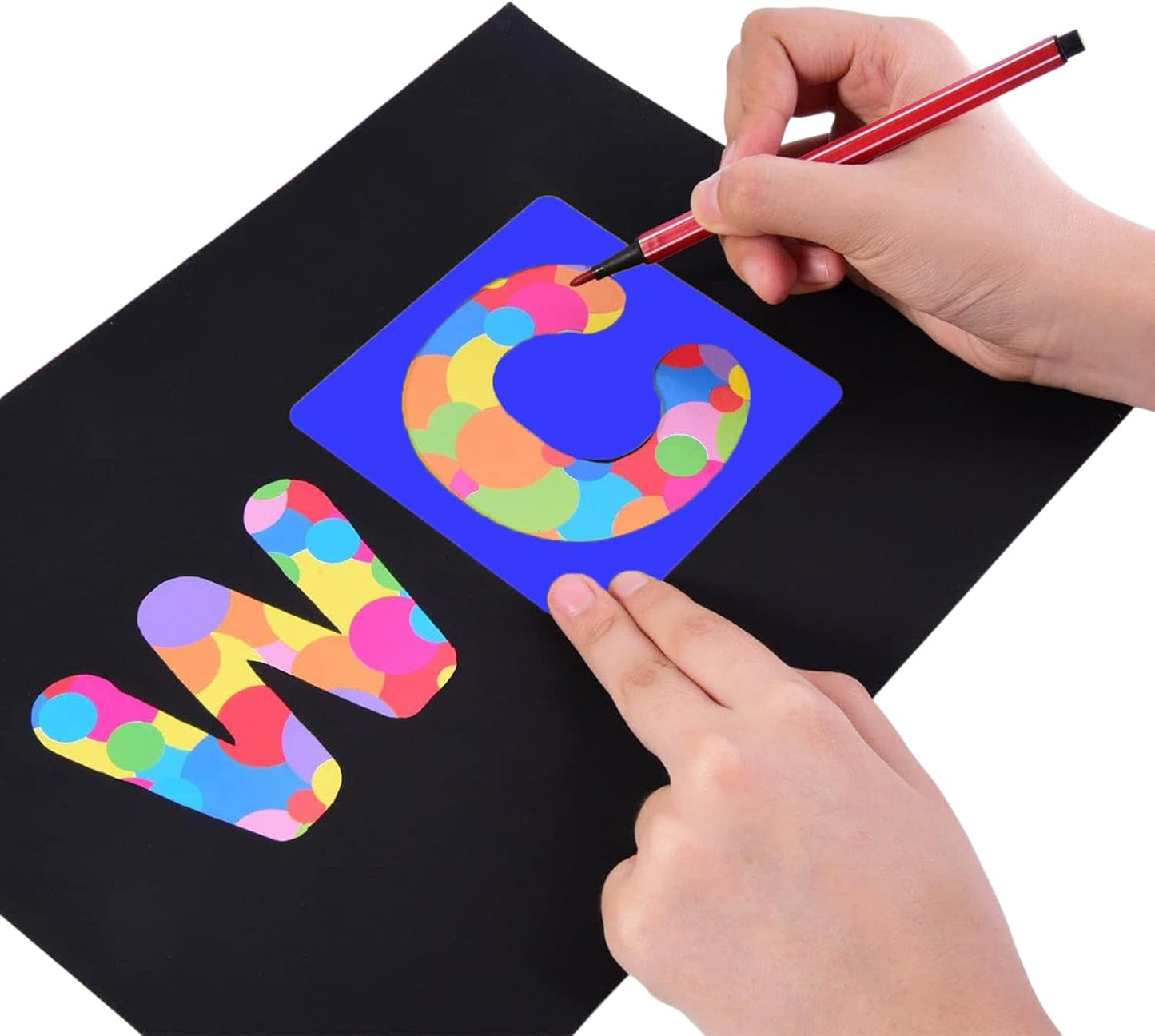 TecUnite 26 Pieces Alphabet Stencils Set Plastic Letter Stencils for Painting Learning, DIY Craft Decoration (6 x 6 Inches)