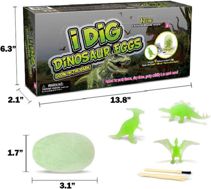 Liberty Imports 12-Pack Gem Digging Kit for Kids - Exciting Gemstone Mining Adventure - Educational STEM Crystal and Mineral Excavation – Party Favor Science Toys