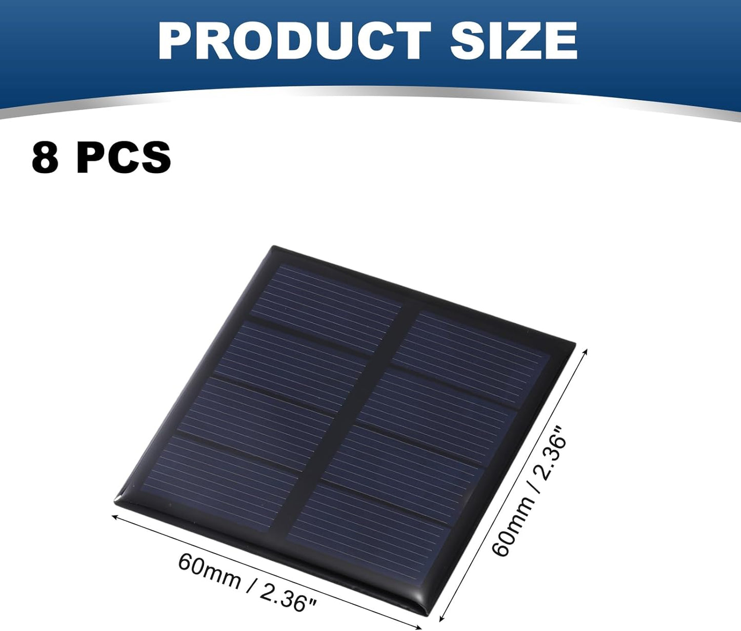 MECCANIXITY 8PCS 1.5V 0.09W 0.06A Mini Solar Panels for Solar Power, Small Solar Photovoltaic Cells Charge DIY Electric Toy Materials Solar System Kits, 1.18" x 1.18"