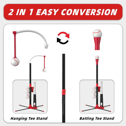 Wee Wonders 4 in 1 T-Ball Sets for Kids 3-5 with Toss and Catch Ball, Toddler Baseball with Auto Pitching Machine/6 Balls, Outdoor Sport Toys Gifts for Boys Girls