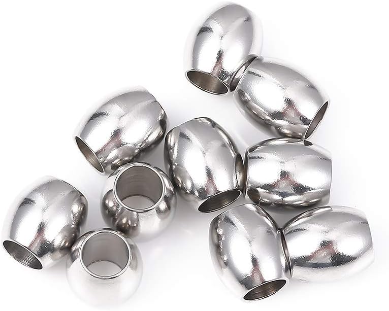 BEADIA Stainless Steel Spacer Beads 3x2.5mm Round Loose Charm Caps Beads for DIY Jewelry Making 100pcs with 1mm Hole