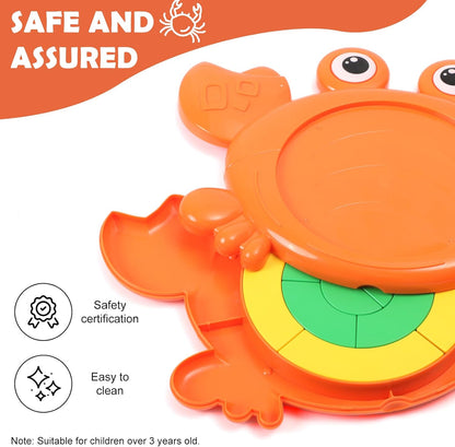 Crabzzle Educational Puzzles for Kids Ages 3+, 2-in-1 Match Picture Fraction Learning Brainteaser Toy