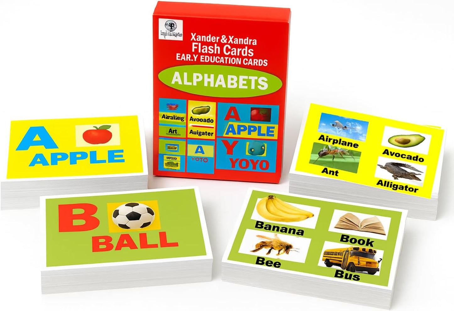 Alphabet Flash Cards for Toddlers | Award-Winning | ABC Flashcards for Baby & Kids|ABC Cards Kindergarten || Large A-Z Learning Letter Animal Color Food Flashcard for Ages 1-6