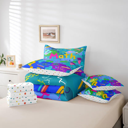Erosebridal Chemical Equation Bed in a Bag Queen Comforter Set 7 Piece,Chemistry Bedding Sets Science Students Learning Gift Sheet Set with Comforter,Molecular Formula Education Bed Set - Colors B