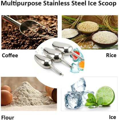 Set of 4 Plastic Ice Scoops, Kitchen Multipurpose Food Scoops for Canisters, Freezer, Flour, Dry Foods, Coffee Beans, Pop Corn, Pet Food (Mix 4 (Set of 4), 150ml, BPA-Free, Dishwasher Safe)