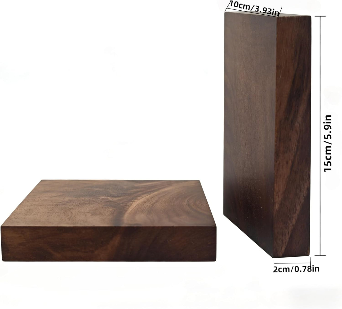 2PCS Unfinished Walnut Wood Blocks for DIY Crafting,Scroll Saw, Woodworking, Wood Carving,Burning,Laser Cutting,Engraving, CNC Cutting, Painting, Fretwork (5.9 x 1.96 x 0.78)