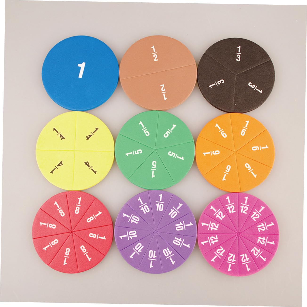 ARTIBETTER 2sets Fraction Circles Math Manipulatives for Educational Learning for Teaching Fractions and School Lightweight and Design