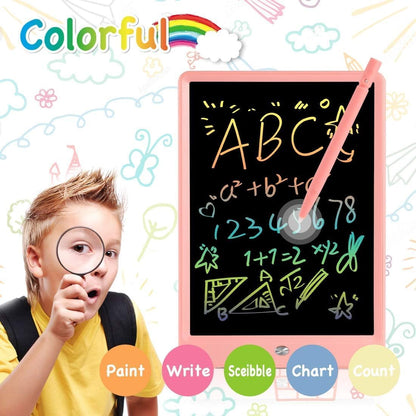 Kids LCD Writing Tablet, 10.5 Inch Colorful Electronic Board Drawing Pad, Electronic Erasable Doodle Tablet for Boys Girls Gifts for Toddler Educational Travel Birthday(Pink)